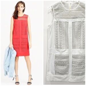J. Crew Geo-Lace Shift Dress Sleeveless Summer Spring Medium